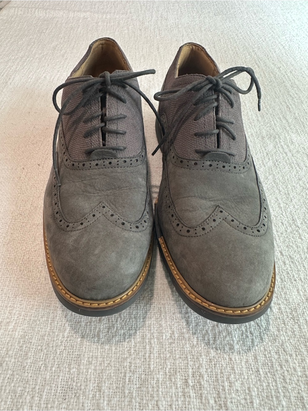 Cole Haan Gray Suede Wingtip Derby Shoes